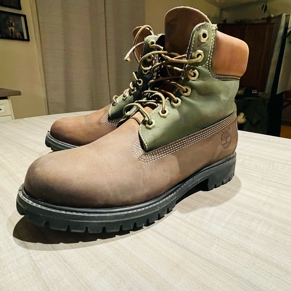 Timberland Men's Olive and Brown Boots